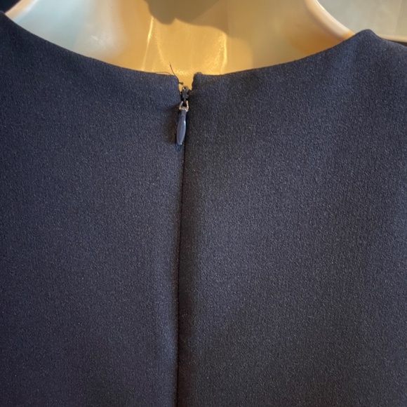 Navy, lined, polyester flared cropped top - Picture 6 of 6